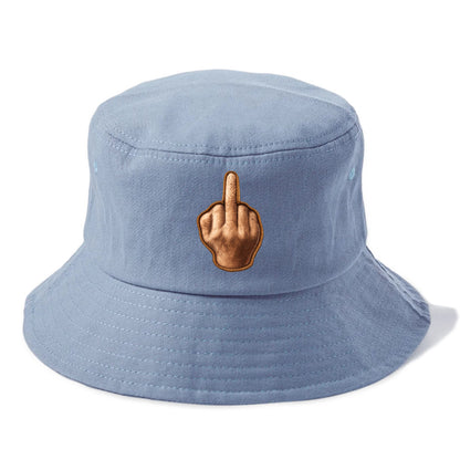MIDDLE FINGER - hand gesture in skin tone , attitude - Bucket Hat - Summer Sky(Blue)