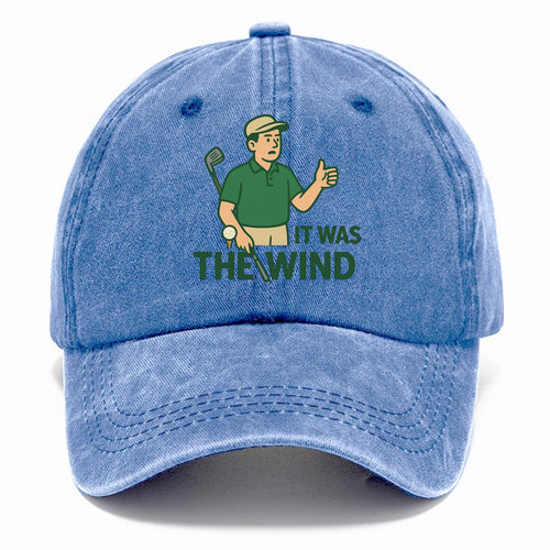 Golfer blaming the wind with hair perfectly still - It Was the Wind - classic excuse - Classic Cap