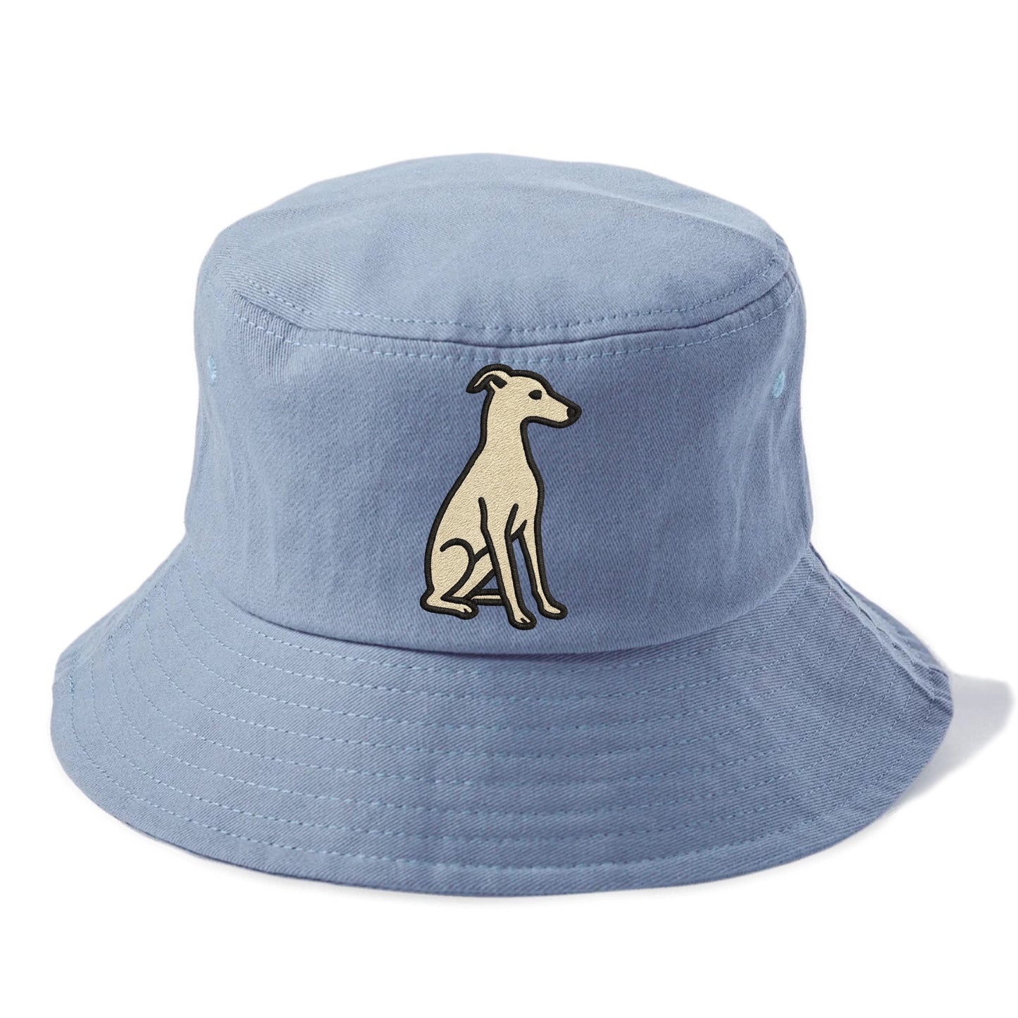 Italian Greyhound - Gray sitting pose - Bucket Hat - Summer Sky(Blue)