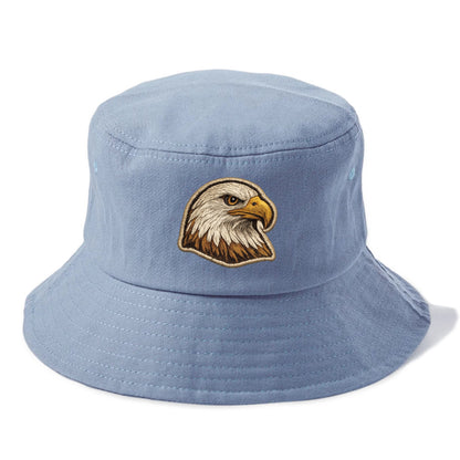 EAGLE HEAD PROFILE - majestic bald eagle in brown, white and gold , American pride - Bucket Hat - Summer Sky(Blue)