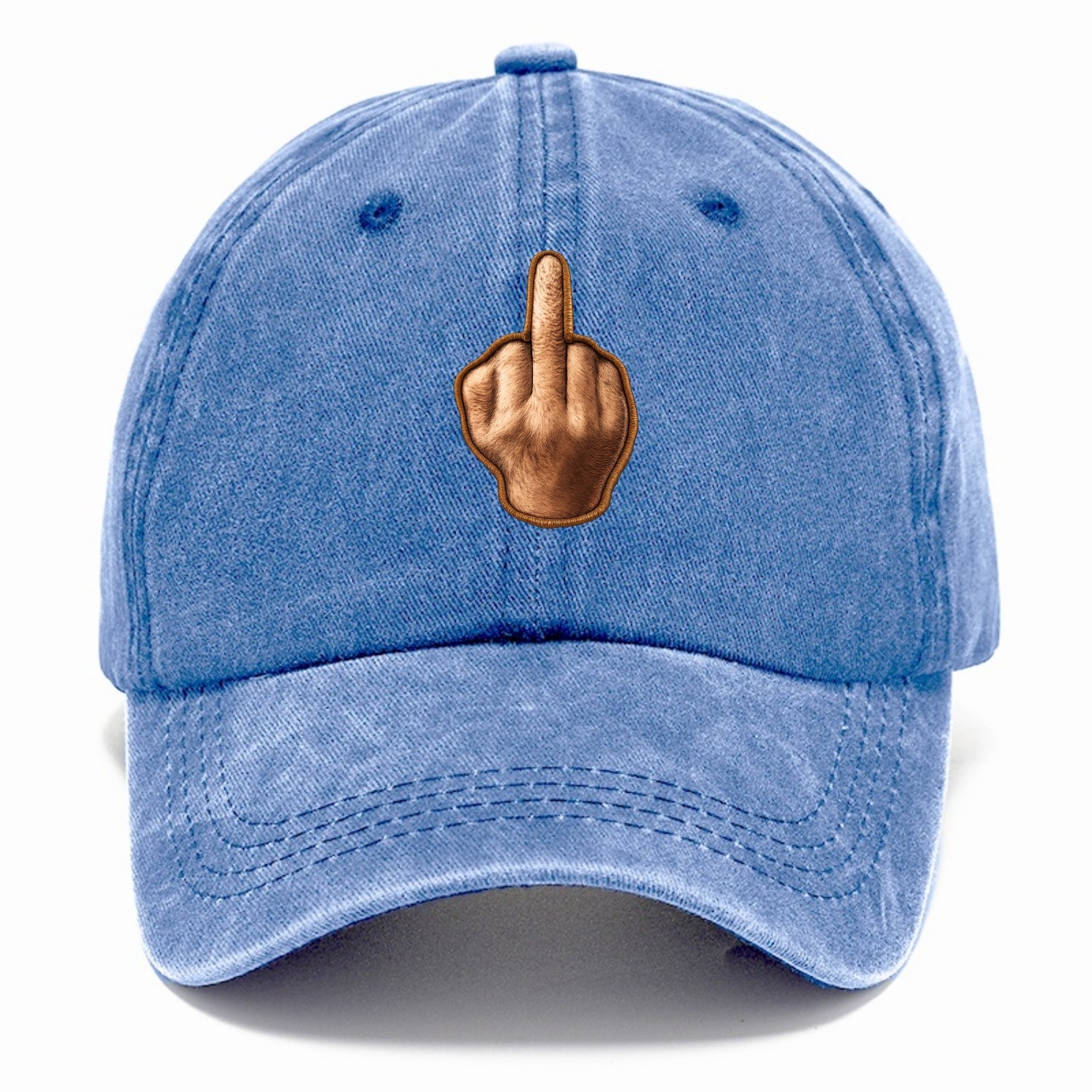 MIDDLE FINGER - hand gesture in skin tone , attitude - Classic Cap - Summer Sky(Blue)