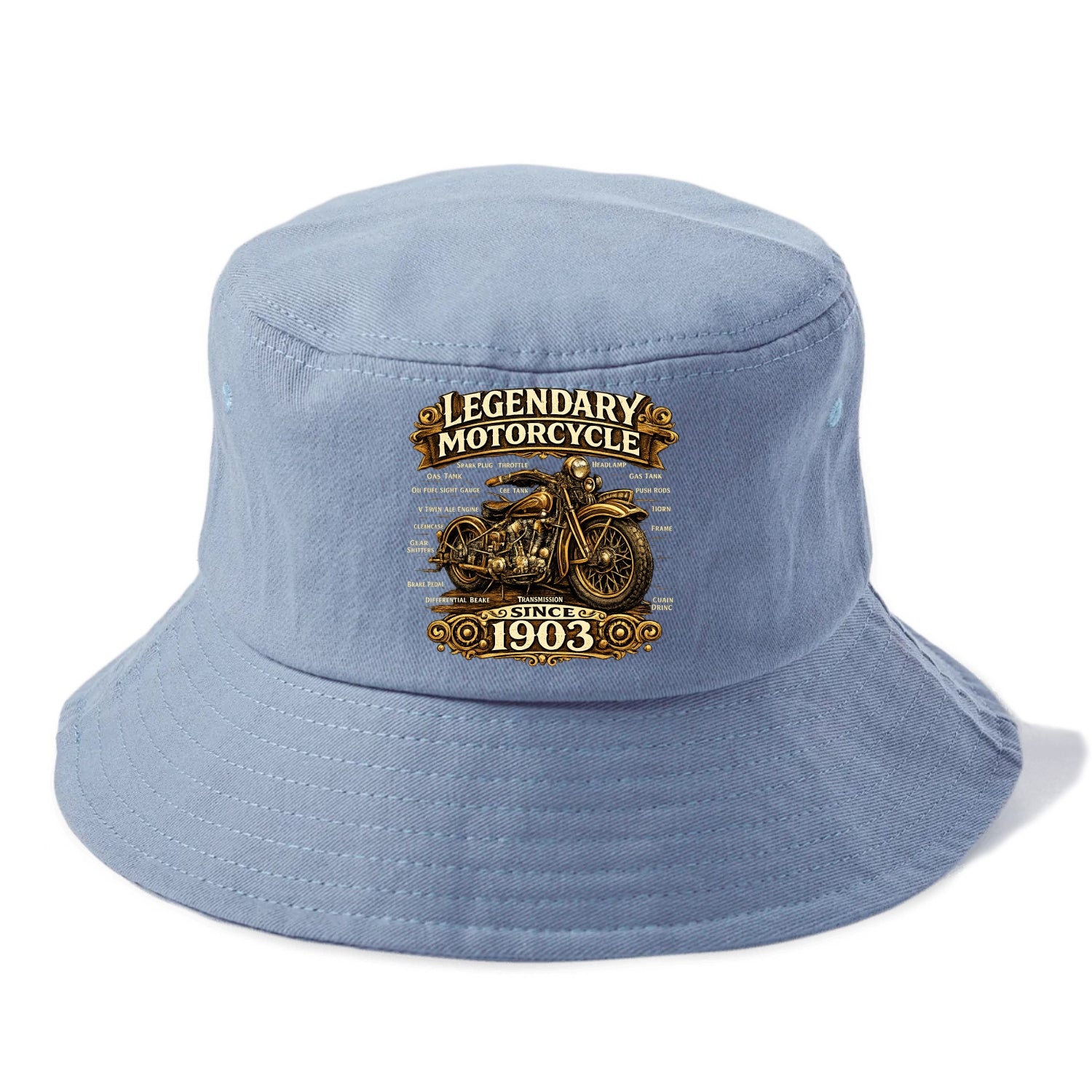 Legendary Motorcycle 1903 - Bucket Hat - Summer Sky(Blue)