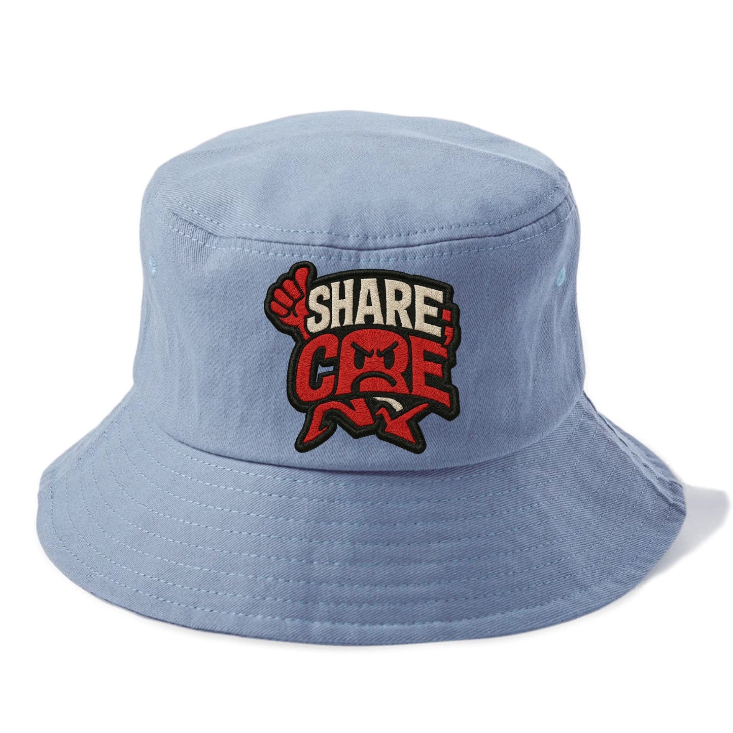 SHARE;CARE TOO MUCH Oversharer Green Hat - Bucket Hat - Summer Sky(Blue)