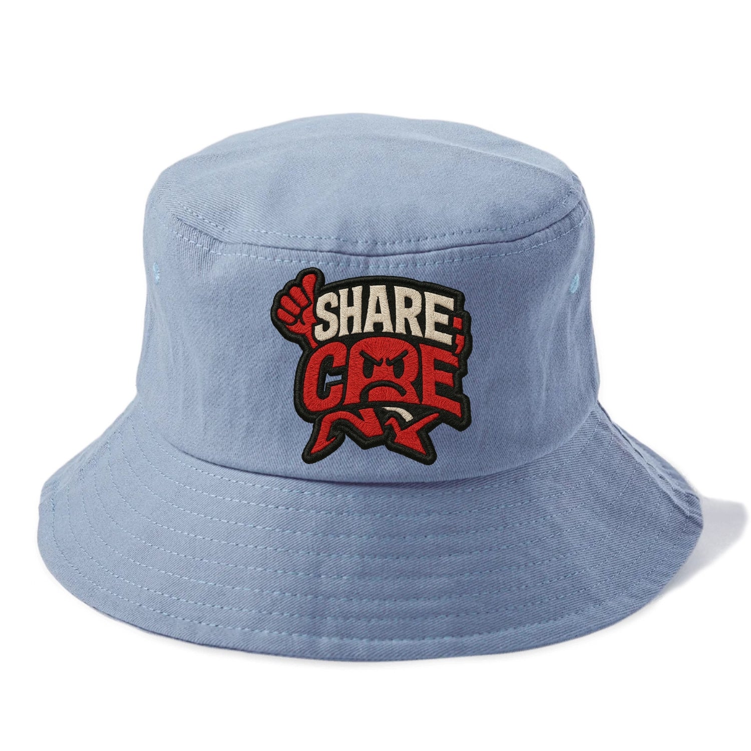 SHARE;CARE TOO MUCH Oversharer Green Hat - Bucket Hat - Summer Sky(Blue)