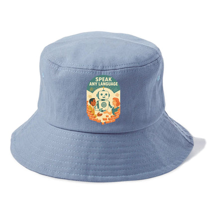 Language learning AI breaking down barriers - "Speak Any Language" - communication - Bucket Hat - Summer Sky(Blue)