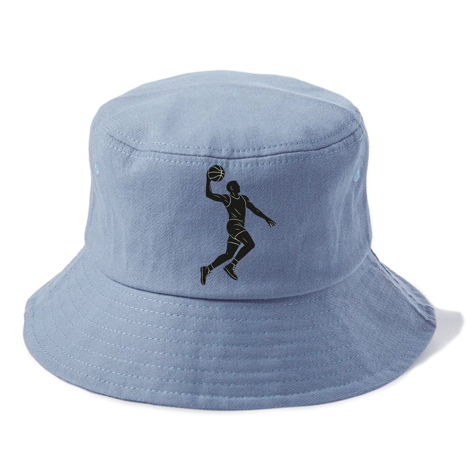 Basketball player dunking silhouette - Bucket Hat - Summer Sky(Blue)