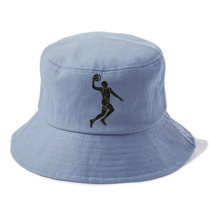Basketball player dunking silhouette - Bucket Hat - Summer Sky(Blue)
