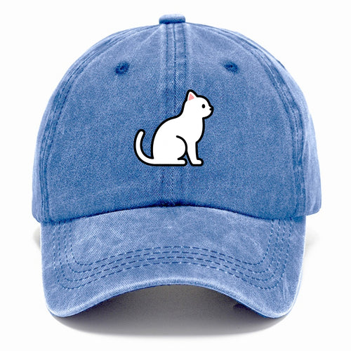 Domestic Shorthair - White classic flat side profile - Classic Cap