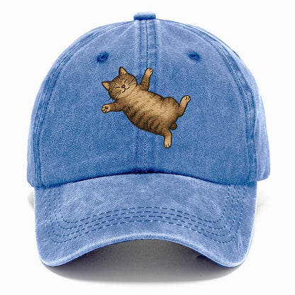 Manx  fully relaxed sprawled out embroid Classic Cap - Summer Sky(Blue)