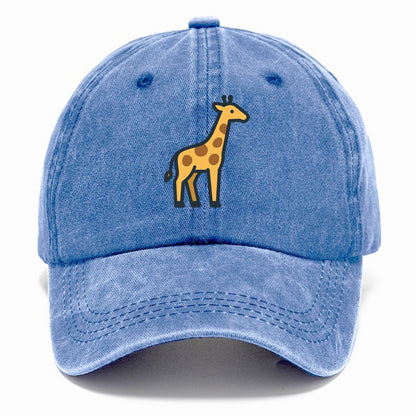 Giraffe - Yellow with brown patches flat side profile - Classic Cap - Summer Sky(Blue)