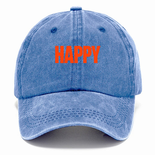 Bold typography design - HAPPY - joyful, content, pleased - Classic Cap