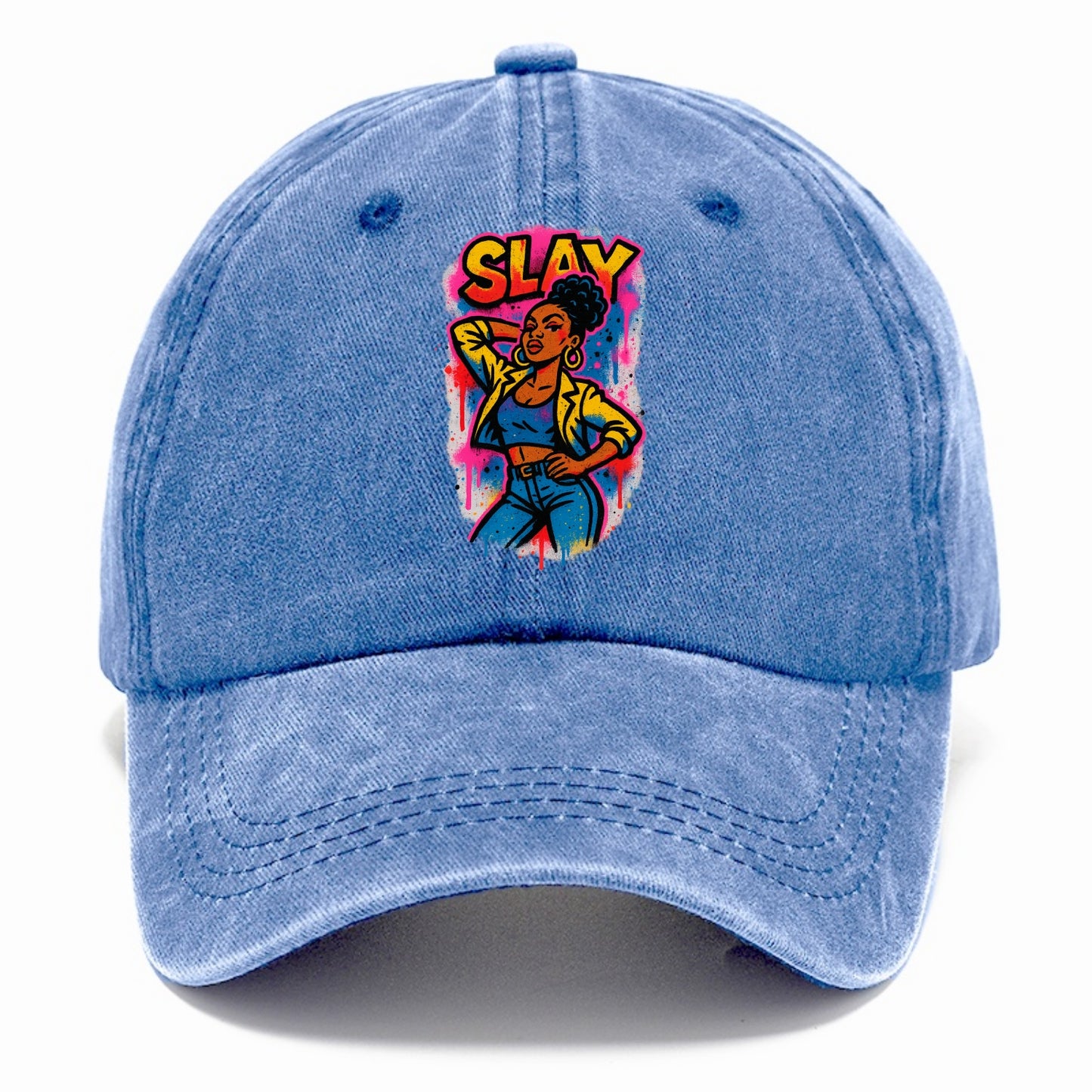 Empowered figure striking confident pose - "slay" culture, fierce and fabulous energy - Classic Cap - Summer Sky(Blue)