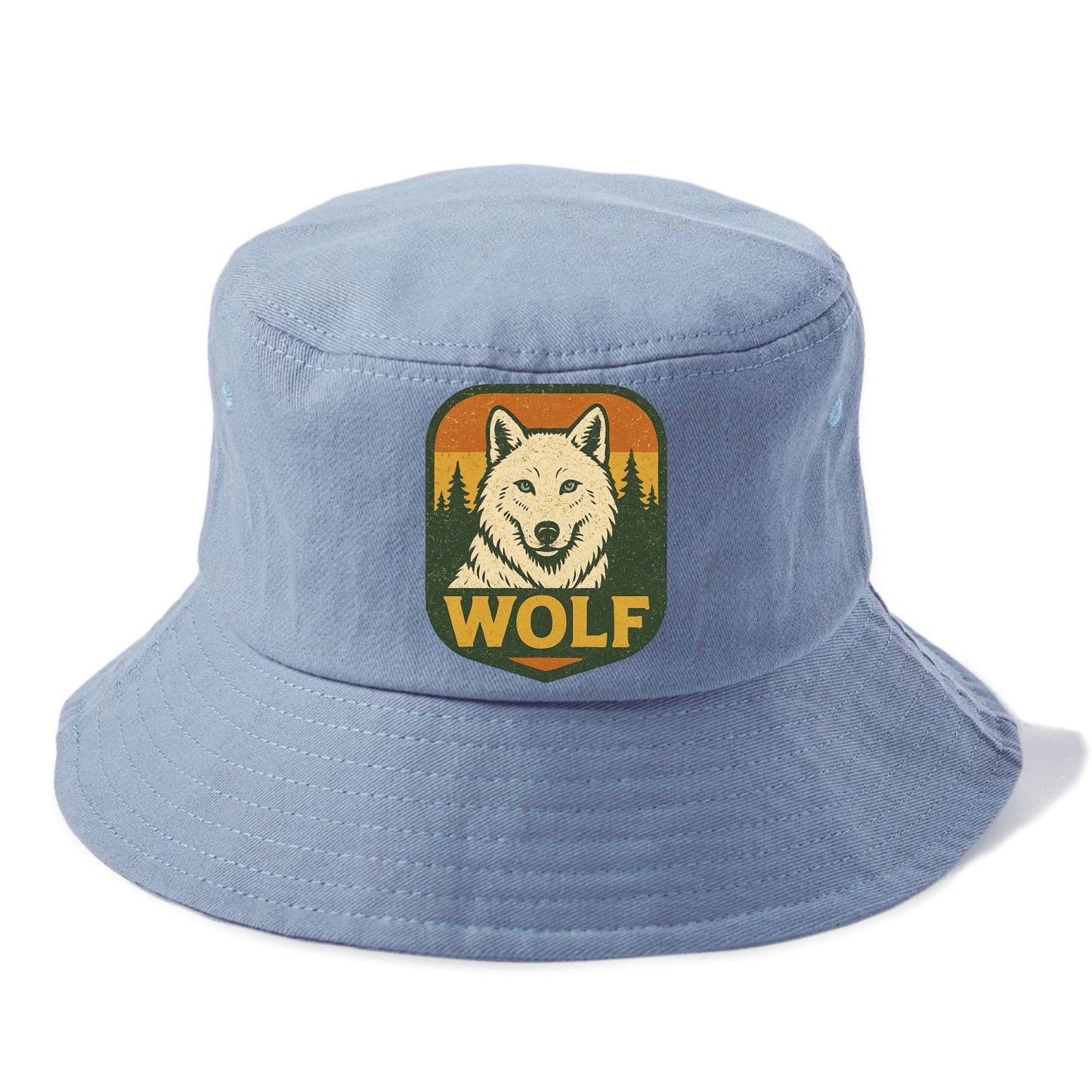 Arctic White Wolf  - Bucket Hat - Summer Sky(Blue)