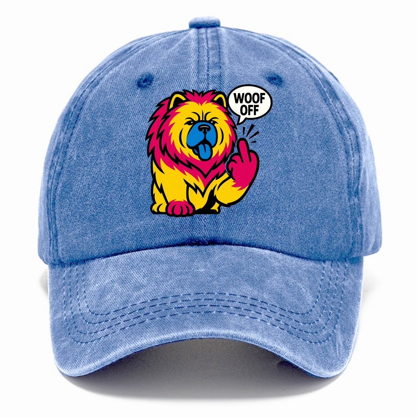 Chow Chow with lion mane and blue-black tongue, fluffy dignified paw up with sass - Classic Cap - Summer Sky(Blue)