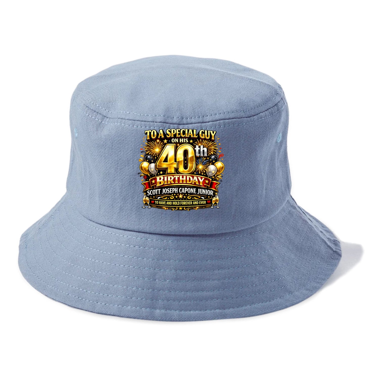 Special 40th Birthday - Bucket Hat - Summer Sky(Blue)