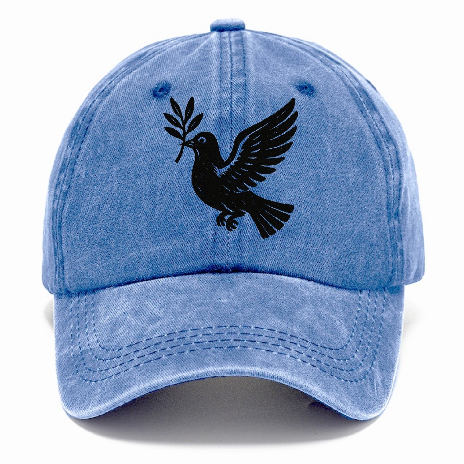 Dove carrying olive branch - peace movement ink painting - Classic Cap - Summer Sky(Blue)