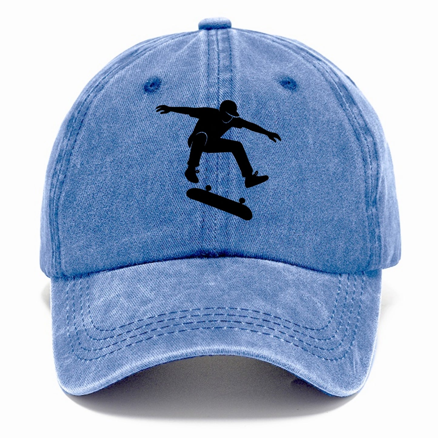Skateboarder doing kickflip trick - Classic Cap - Summer Sky(Blue)