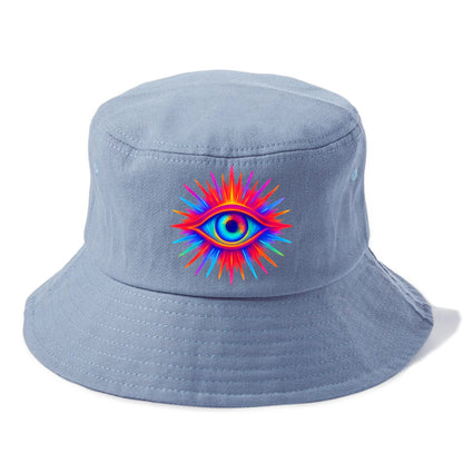 Rainbow Third Eye - Prismatic eye radiat Bucket Hat - Summer Sky(Blue)