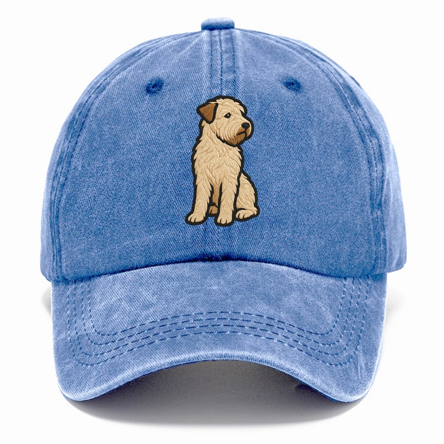 Soft Coated Wheaten Terrier - Light tan flowing coat embroidered pose - Classic Cap - Summer Sky(Blue)