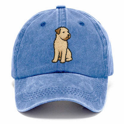 Soft Coated Wheaten Terrier - Light tan flowing coat embroidered pose - Classic Cap - Summer Sky(Blue)