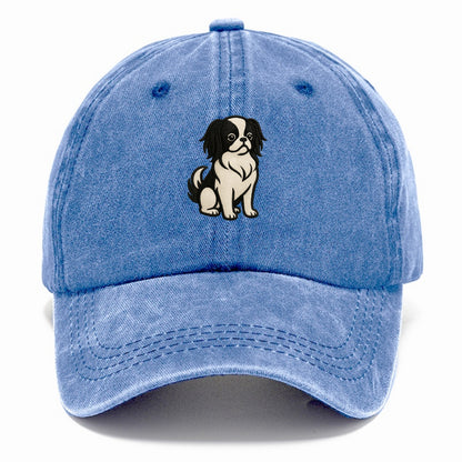 Japanese Chin - Black and white sitting Classic Cap - Summer Sky(Blue)