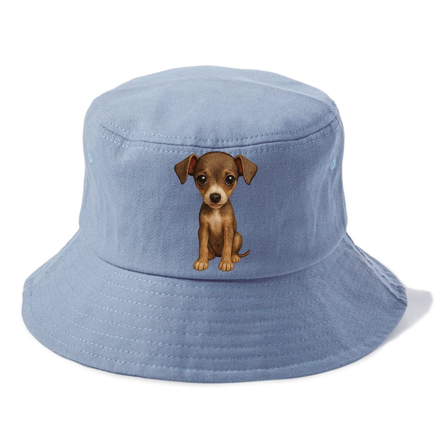 Baby Italian Greyhound Puppy - sleek tiny body, long legs, gentle eyes, front-facing, - Bucket Hat - Summer Sky(Blue)