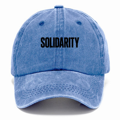 Bold typography design - "SOLIDARITY" - standing together, support - Classic Cap - Summer Sky(Blue)