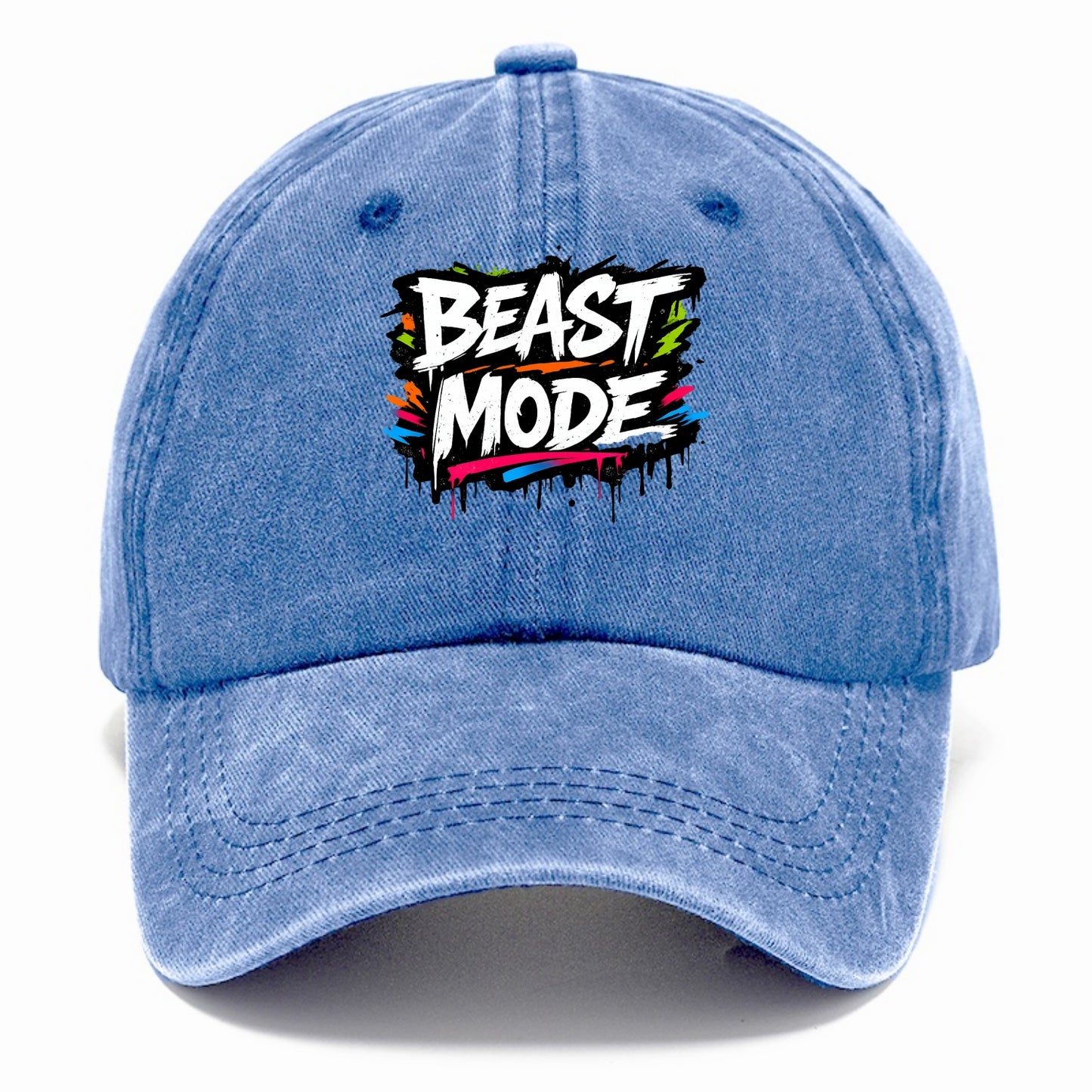 Bold typography design - "BEAST MODE" - intense workout, maximum effort - Classic Cap - Summer Sky(Blue)