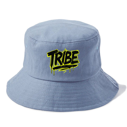 Bold typography design - "TRIBE" - your community, your group - Bucket Hat - Summer Sky(Blue)