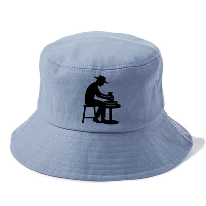 Potter shaping clay on wheel - Bucket Hat - Summer Sky(Blue)