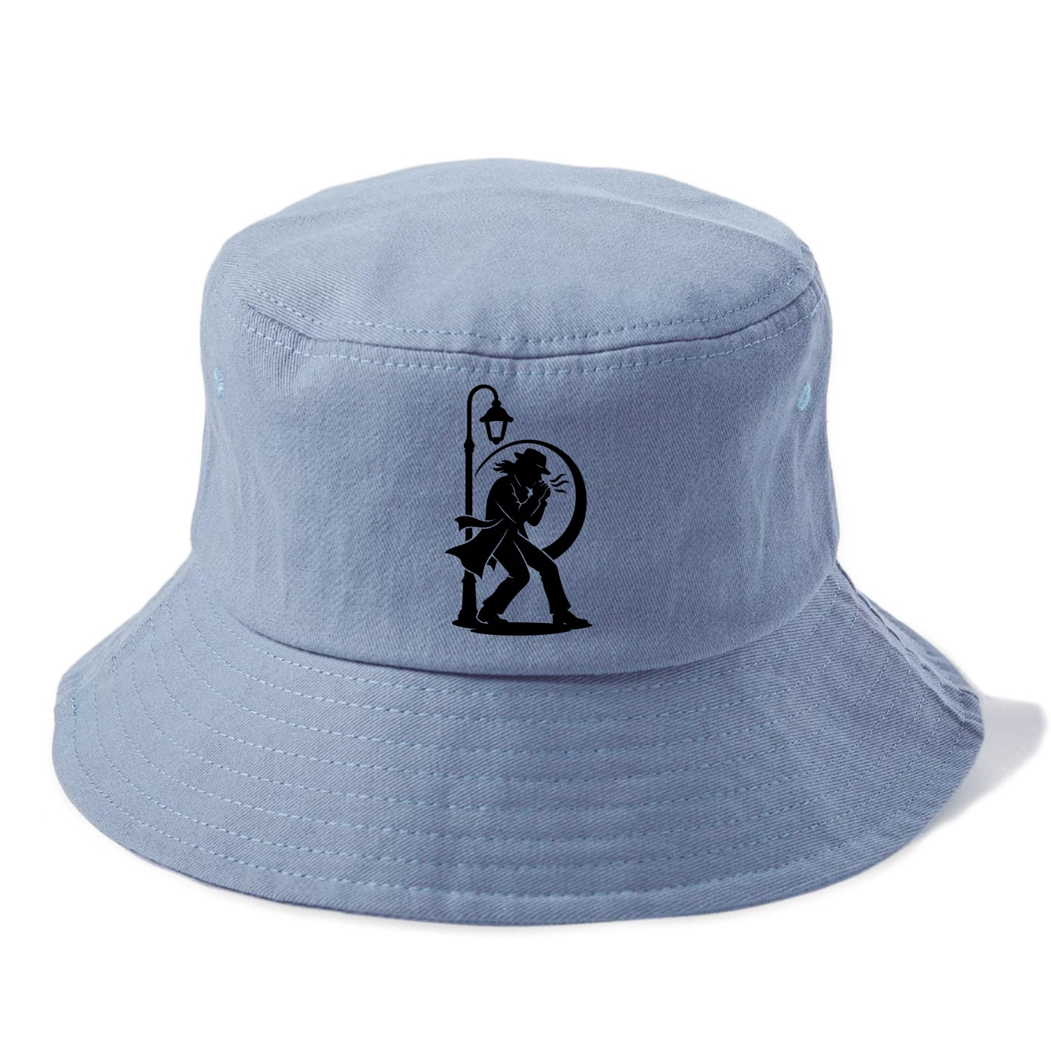 Blues harmonica player under streetlight - Bucket Hat - Summer Sky(Blue)