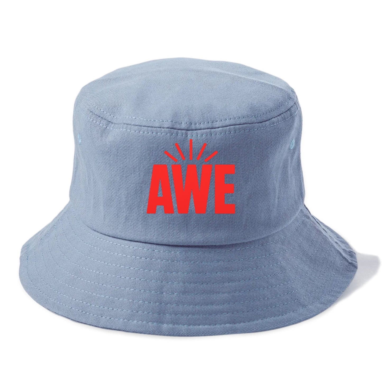 Bold typography design - "AWE" - overwhelming wonder - Bucket Hat - Summer Sky(Blue)