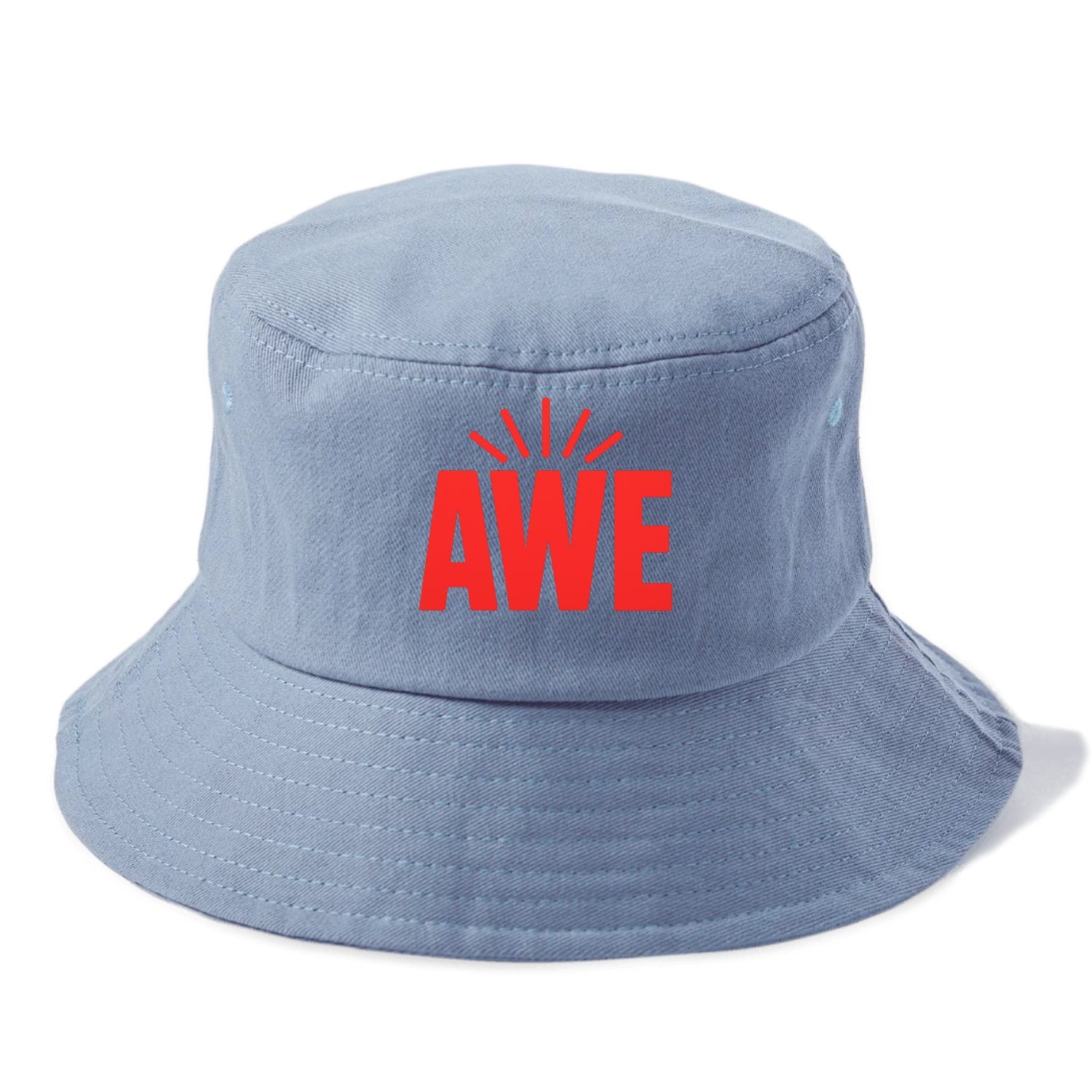 Bold typography design - "AWE" - overwhelming wonder - Bucket Hat - Summer Sky(Blue)