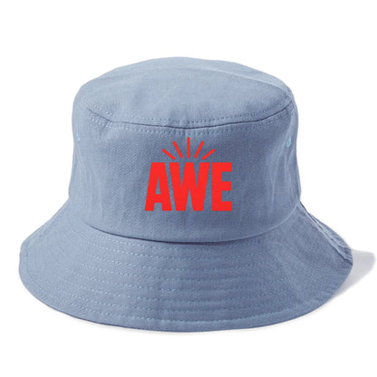 Bold typography design - "AWE" - overwhelming wonder - Bucket Hat - Summer Sky(Blue)