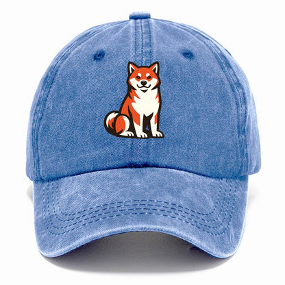 Sitting Shiba Inu Emblem - Classic Cap - Summer Sky(Blue)
