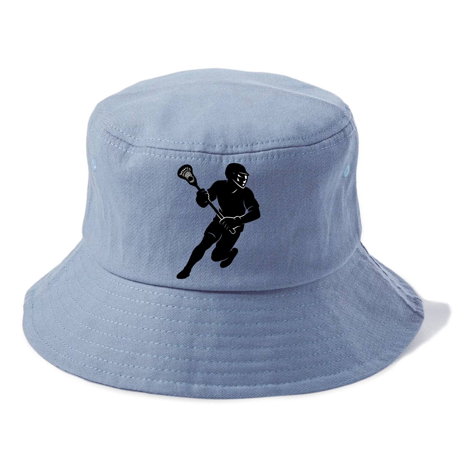 Lacrosse player cradling stick - Bucket Hat - Summer Sky(Blue)