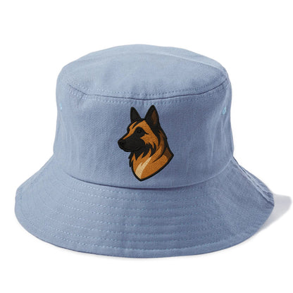 Belgian Tervuren - Fawn with black overlay embroidered design - Bucket Hat - Summer Sky(Blue)