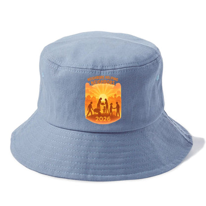 Local communities thriving with shared resources - "Neighbors Helping Neighbors" - - Bucket Hat - Summer Sky(Blue)