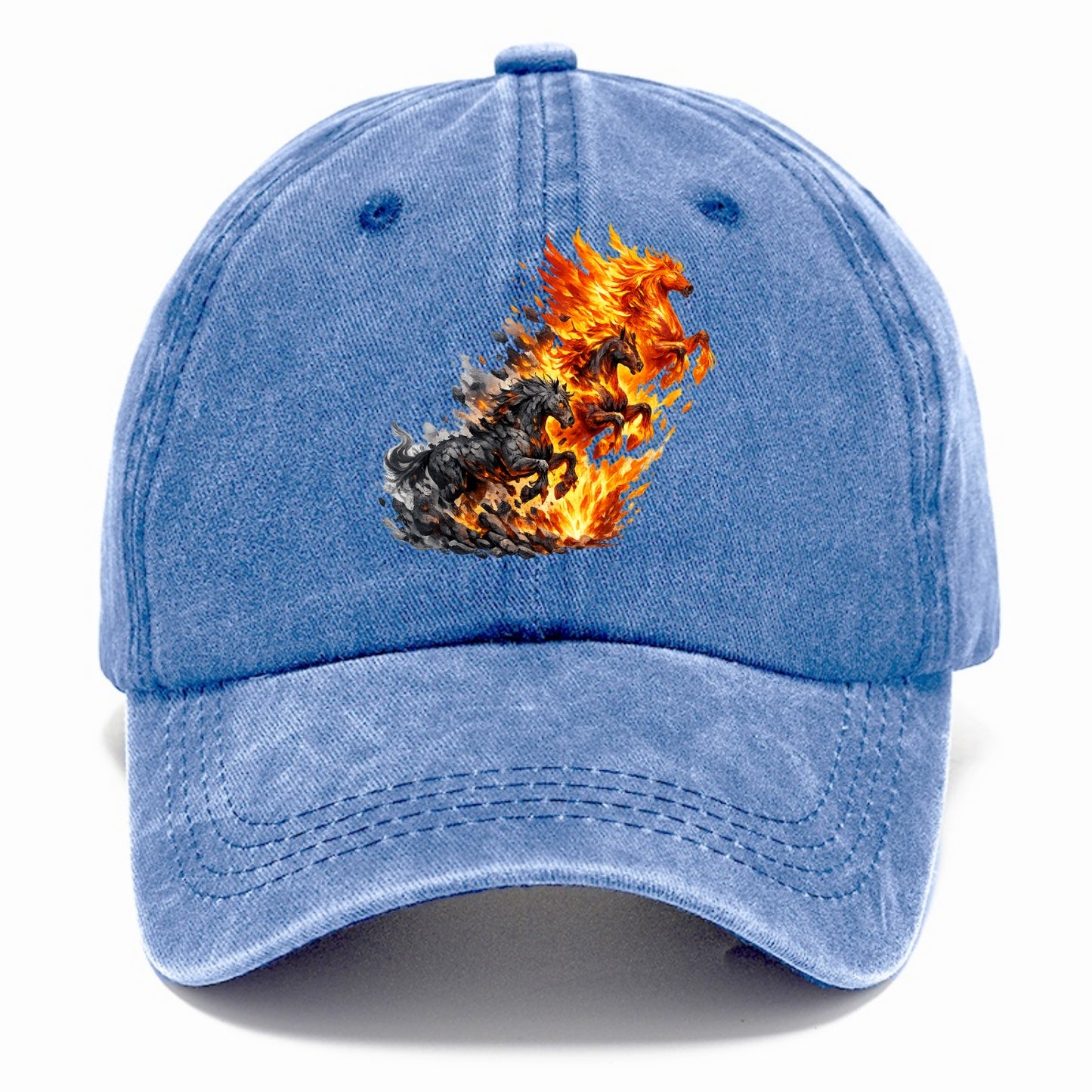 INFERNO STALLION | Horse made entirely of living flames | Blazing mane and tail | - Classic Cap - Summer Sky(Blue)