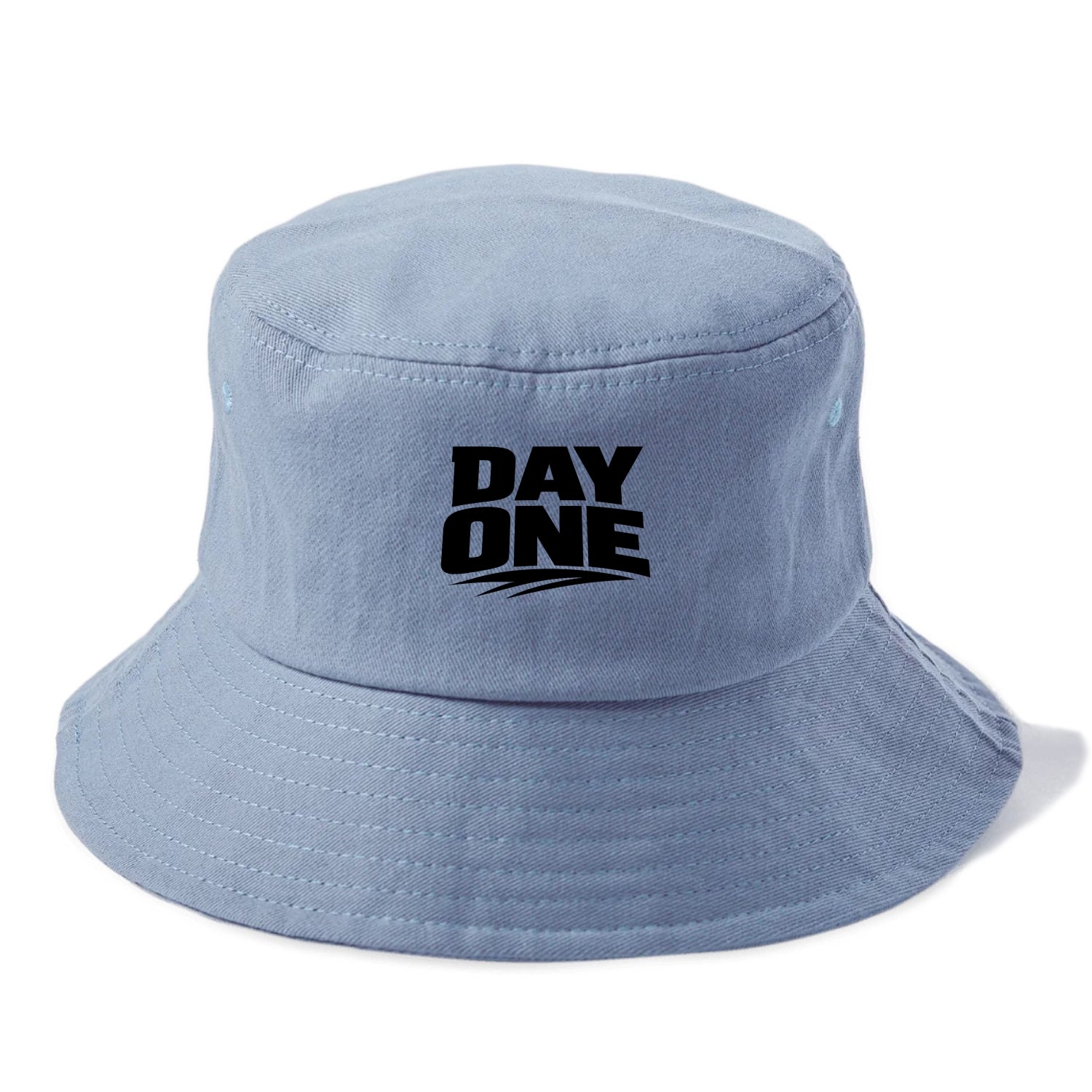 Bold typography design - "DAY ONE" - original friend, from the start - Bucket Hat - Summer Sky(Blue)