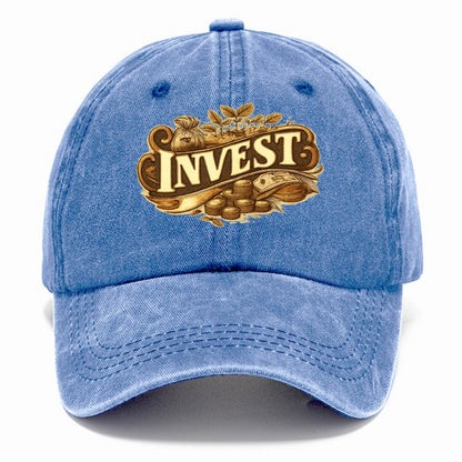 Bold typography design - "INVEST" - growing money, smart decisions - Classic Cap - Summer Sky(Blue)