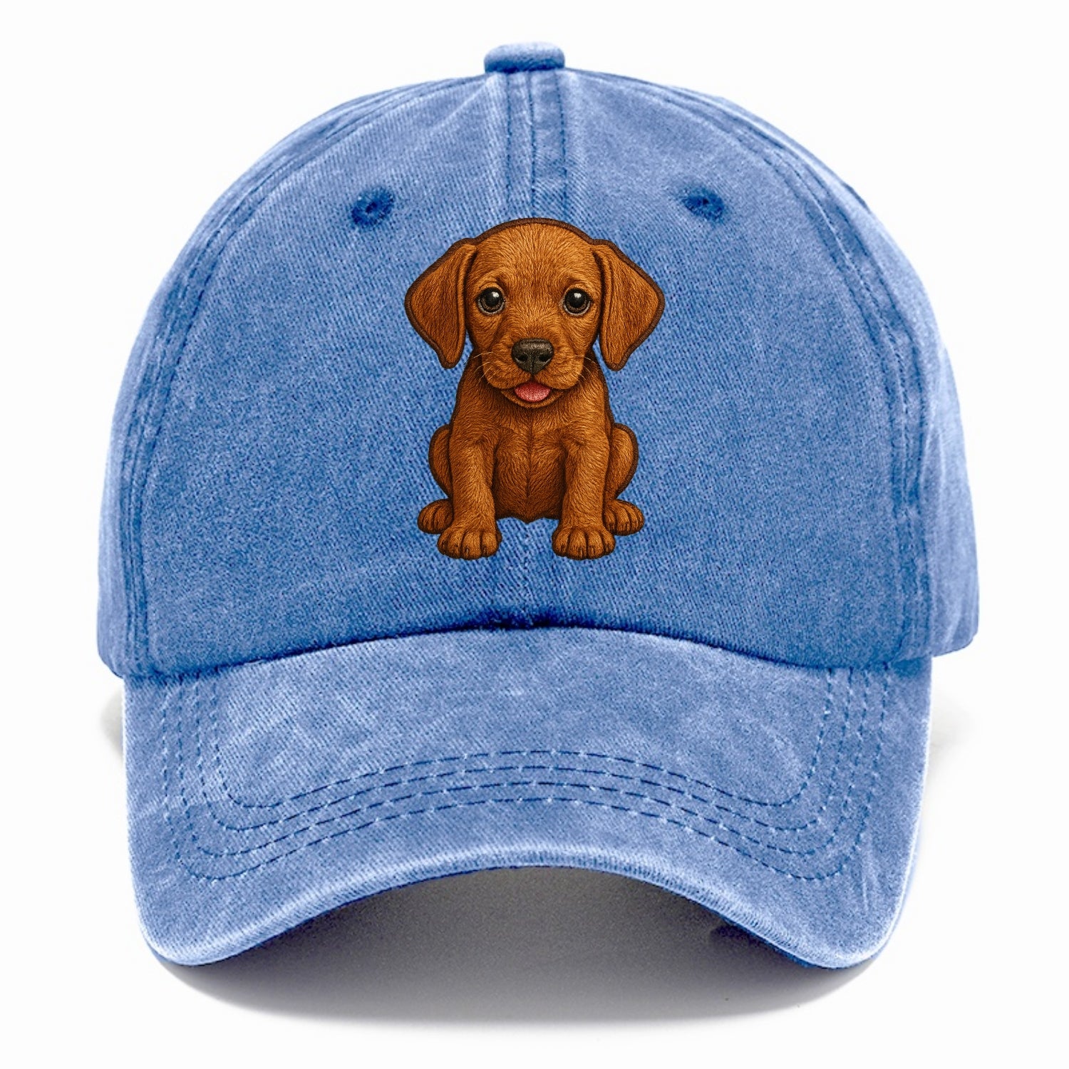 Baby Vizsla Puppy - golden rust coat, soulful eyes, athletic build, front-facing, - Classic Cap - Summer Sky(Blue)
