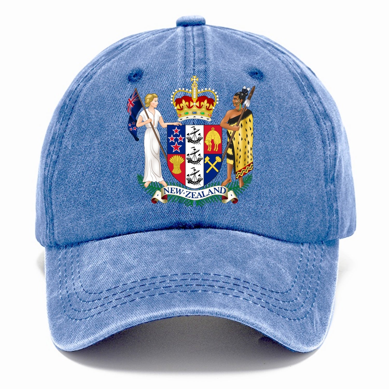Coat Of Arms Of New Zealand - Classic Cap - Summer Sky(Blue)