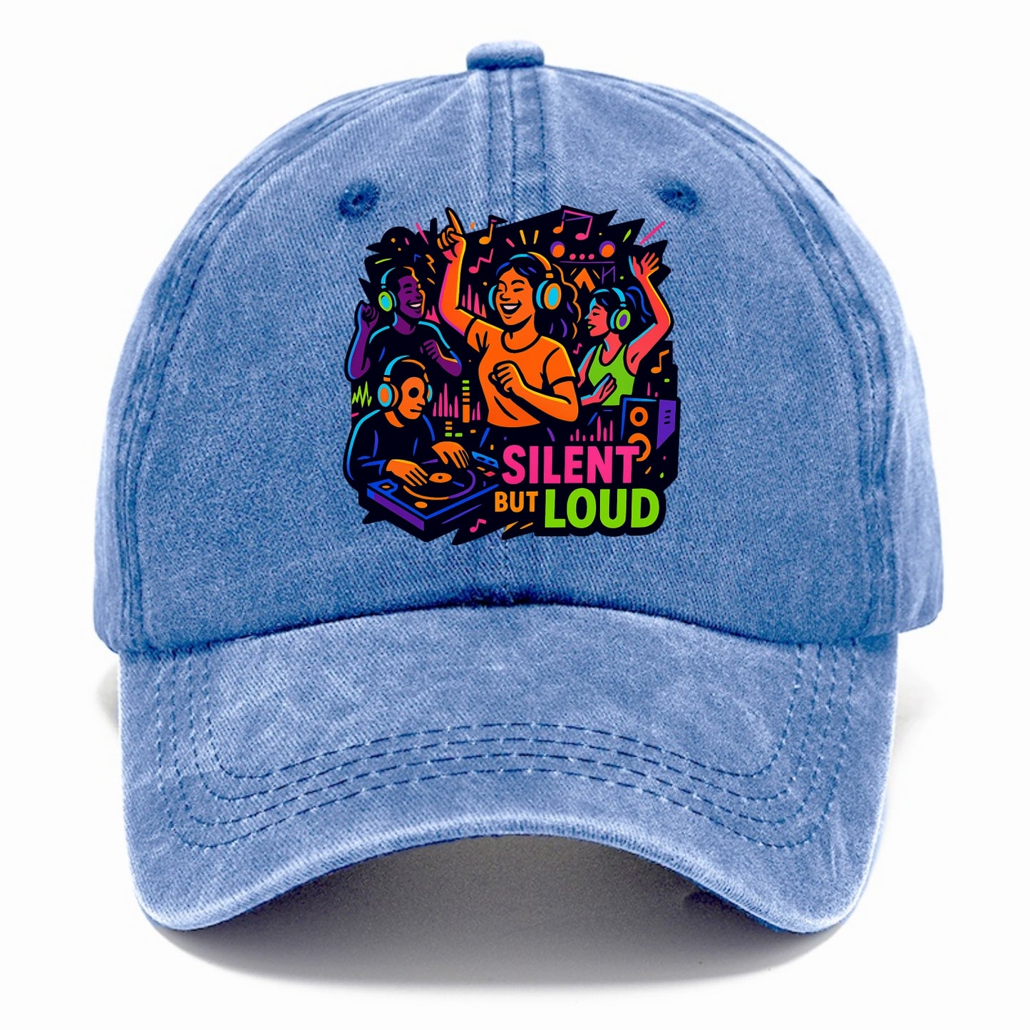 Silent disco dancers with glowing headphones - "Silent But Loud" - unique concert - Classic Cap - Summer Sky(Blue)
