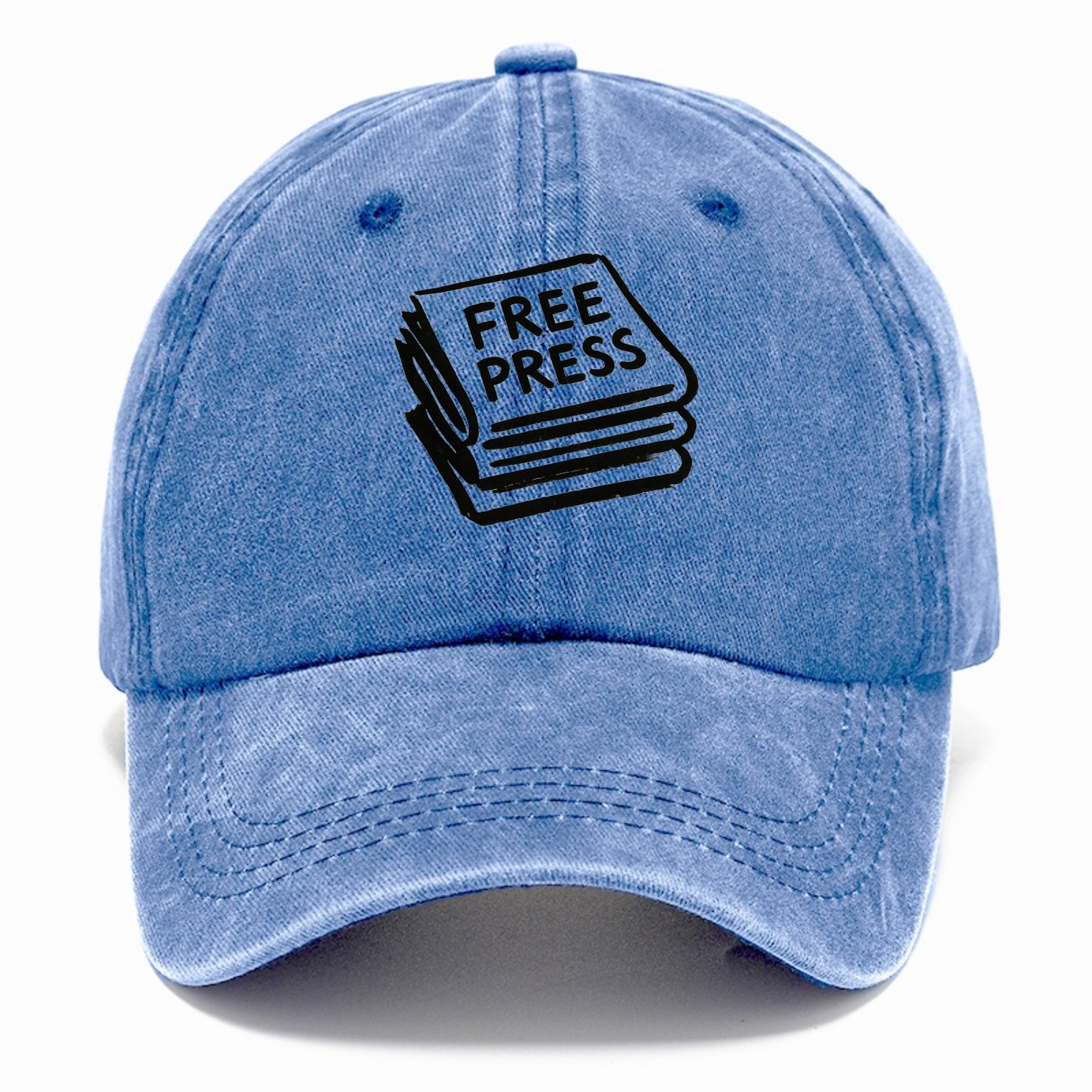 Stack of newspapers - free press bold ink brushstrokes - Classic Cap - Summer Sky(Blue)