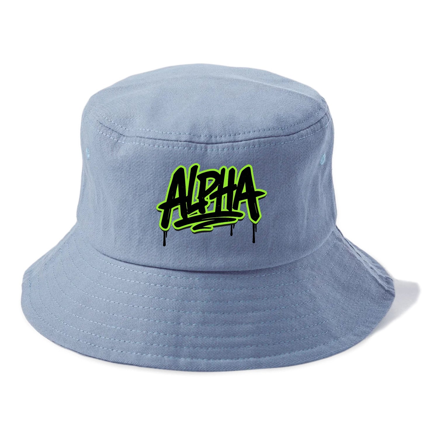 Bold typography design - "ALPHA" - leader of the pack - Bucket Hat - Summer Sky(Blue)