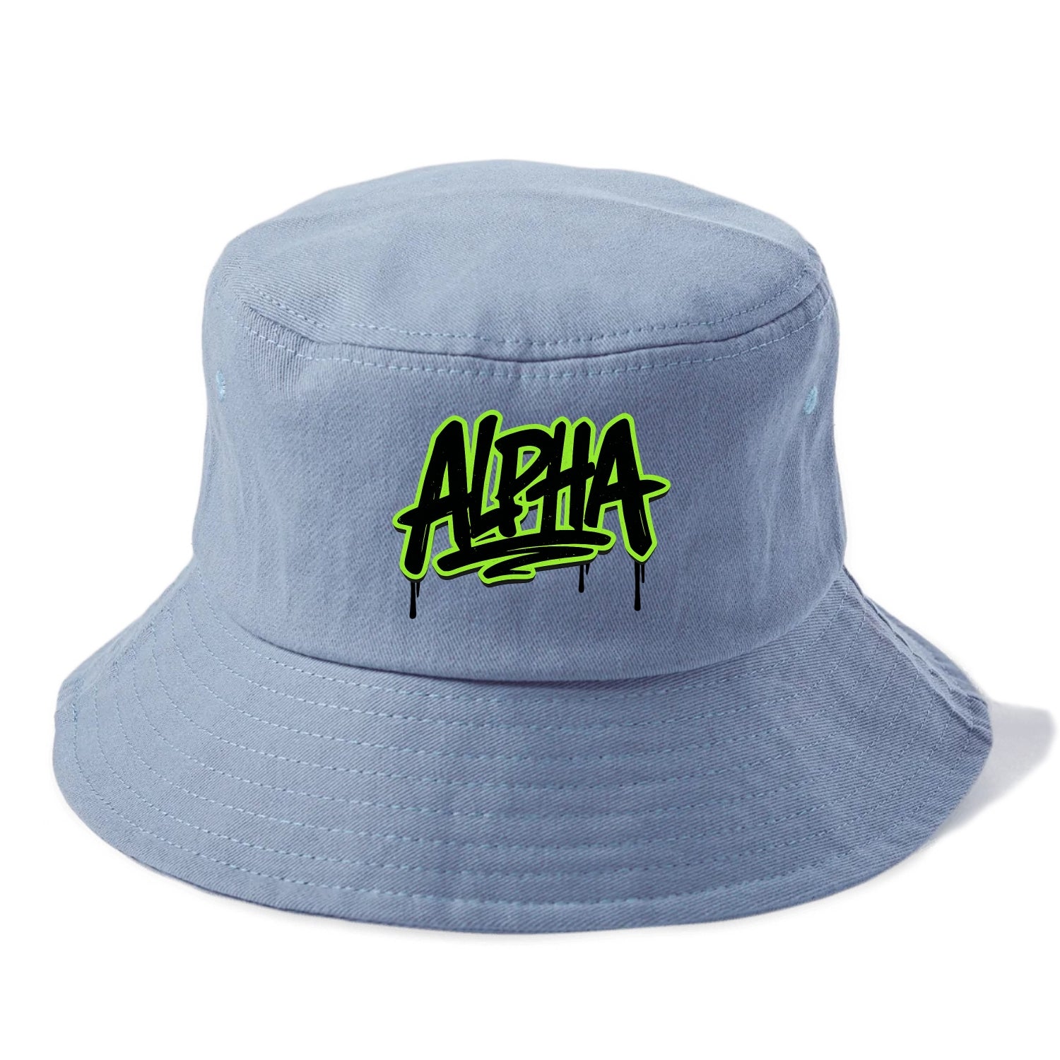 Bold typography design - "ALPHA" - leader of the pack - Bucket Hat - Summer Sky(Blue)