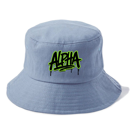 Bold typography design - "ALPHA" - leader of the pack - Bucket Hat - Summer Sky(Blue)