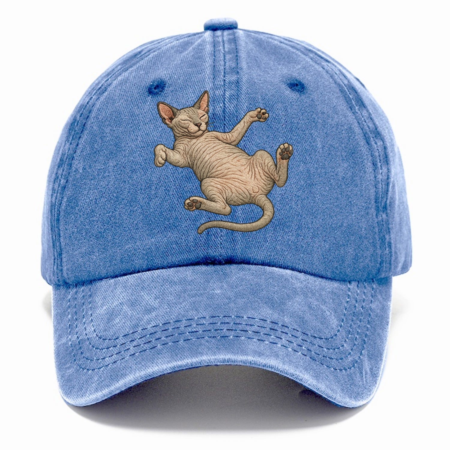 Sphynx  fully relaxed sprawled out embro Classic Cap - Summer Sky(Blue)
