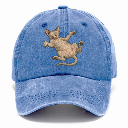 Sphynx  fully relaxed sprawled out embro Classic Cap - Summer Sky(Blue)